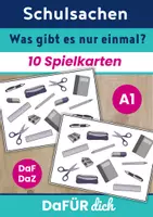 Vorschau - Spiele - Schulsachen | Wortschatzspiel | A1 DaF DaZ - Deckblatt