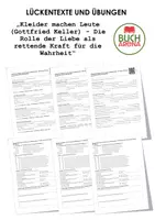 Vorschau - Arbeitsblätter - Kleider machen Leute (Gottfried Keller) - Die Rolle der Liebe als rettende Kraft für die Wahrheit (Lückentext und Übungen) - Deckblatt
