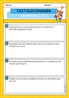 Vorschau - Arbeitsblätter - Einfache Textgleichungen: Arbeitsblätter - Seite 1