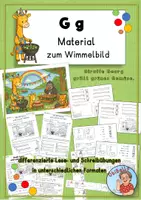 Vorschau - Arbeitsblätter - Buchstabe G g: Material zum Wimmelbild - Deckblatt