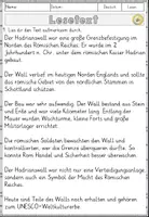 Vorschau - Arbeitsblätter - Hadrianswall, Lesen und Verstehen Arbeitsblätter mit Lesetext, Fragen - Seite 2