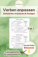 Vorschau - Unterrichtsreihen - Zeitwörter anpassen | Blitzschnelle Arbeitsblätter Deutsch | Verben beugen - Deckblatt