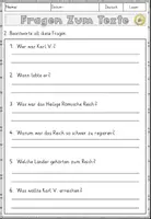 Vorschau - Arbeitsblätter - Karl V. und das Heilige Römische Reich, Lesen und Verstehen Arbeitsblätter mit Lesetext, Fragen - Seite 3