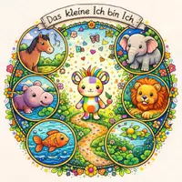 Vorschau - Mal- und Bastelvorlagen - Mandala: "Das kleine ICH bin ich" mit Stundenentwurf - Deckblatt