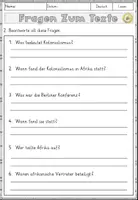 Vorschau - Arbeitsblätter - Kolonialismus in Afrika, Lesen und Verstehen Arbeitsblätter mit Lesetext, Fragen - Seite 3
