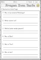 Vorschau - Arbeitsblätter - Nordische Mythologie, Lesen und Verstehen Arbeitsblätter mit Lesetext, Fragen - Seite 3