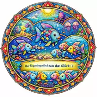 Vorschau - Poster - Glück teilen am Beispiel vom Regenbogen Fisch. Zum selbst Gestalten und mit Stundenentwurf. - Deckblatt