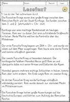 Vorschau - Arbeitsblätter - Punische Kriege, Lesen und Verstehen Arbeitsblätter mit Lesetext, Fragen - Seite 2