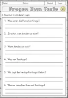 Vorschau - Arbeitsblätter - Punische Kriege, Lesen und Verstehen Arbeitsblätter mit Lesetext, Fragen - Seite 3
