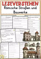 Vorschau - Arbeitsblätter - Römische Straßen und Bauwerke, Lesen und Verstehen Arbeitsblätter mit Lesetext, Fragen - Deckblatt