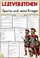 Vorschau - Arbeitsblätter - Sparta und seine Krieger, Lesen und Verstehen Arbeitsblätter mit Lesetext, Fragen - Deckblatt