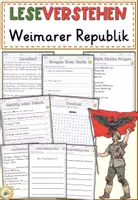 Vorschau - Arbeitsblätter - Weimarer Republik, Lesen und Verstehen Arbeitsblätter mit Lesetext, Fragen - Deckblatt