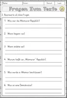 Vorschau - Arbeitsblätter - Weimarer Republik, Lesen und Verstehen Arbeitsblätter mit Lesetext, Fragen - Seite 3