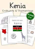 Vorschau - Arbeitsblätter - Kenia - Unterrichtsmaterial Klasse 2-3 | Arbeitsblätter & Projektarbeit - Deckblatt