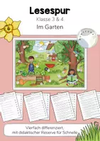 Vorschau - Arbeitsblätter - Lesespur Frühling: Im Garten (Klasse 3 & 4) Lesen üben - Deckblatt
