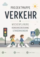 Vorschau - Bildkarten - Wochenplanung Verkehr Projekt Kita Schule | Verkehrszeichen Kinder lernen | Lernkarten Verkehr PDF Printable - Deckblatt