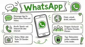 Vorschau - Arbeitsblätter - Lernposter + Arbeitsblätter zum Thema "WhatsApp" + Lösung & MP3 + Mindmap + Infografik - Seite 2