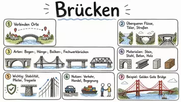 Vorschau - Arbeitsblätter - Lernposter + Arbeitsblätter zum Thema "Brücke" + Lösung & MP3 + Mindmap + Infografik - Seite 2