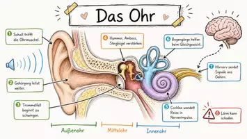 Vorschau - Arbeitsblätter - Lernposter + Arbeitsblätter zum Thema "Ohr" + Lösung & MP3 + Mindmap + Infografik - Seite 2