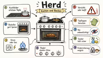 Vorschau - Arbeitsblätter - AB mit Fragen zum Thema "Herd" + Lösungsblatt + Mindmap + Infografik - Seite 1