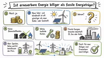Vorschau - Arbeitsblätter - Lernposter + Arbeitsblätter zum Thema "Ist erneuerbare Energie billiger als fossile Energieträger?" + Lösung & MP3 + Mindmap + Infografik - Seite 2