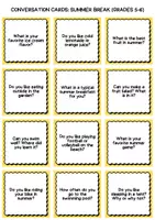 Vorschau - Spiele - Summer break: 36 Conversation cards (Klassen 5-6) + Ideen zum Einsatz im Unterricht - Seite 1