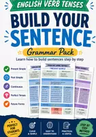 Vista previa - Refuerzo / NEE / Materiales de apoyo - Build English Sentences Step by Step – Verb Tenses - Portada