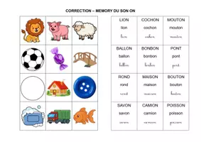 Aperçu - Feuilles d'exercices - Pack son ON - Memory + fiche de phonologie GS/CP - Page 3