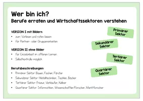 Vorschau - Arbeitsblätter - Wer bin ich? – Wirtschaftssektoren und Berufe - Seite 1