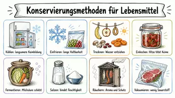 Vorschau - Arbeitsblätter - Lernposter + Arbeitsblatt "Konservierungsmethoden für Lebensmittel" + interaktive Lösung & MP3 + Mindmap + Infografik - Seite 2