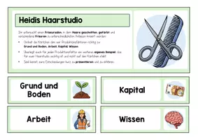 Vorschau - Arbeitsblätter - Produktionsfaktoren von Unternehmen – Legespiel - Seite 1