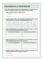 Vorschau - Arbeitsblätter - Warenerzeugung – Gewerbebetrieb vs. Industriebetrieb - Deckblatt