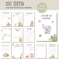 Vorschau - Anderer Materialtyp - Portfolio Kindergarten | 100 Vorlagen zum Ausdrucken | Portfolio Ordner für Erzieher Krippe Kita - Seite 1