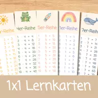 Vorschau - Merkblätter - Lernkarten 1x1 | Multiplikation Grundschule Klasse 2 | Lesezeichen Einmaleins - Deckblatt