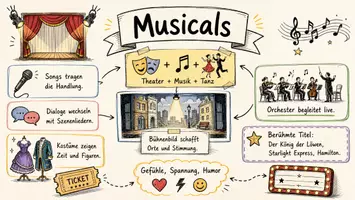 Vorschau - Arbeitsblätter - Lernposter + AB mit Fragen zum Thema "Musical" + Lösungsblatt + Mindmap + Infografiken - Seite 3