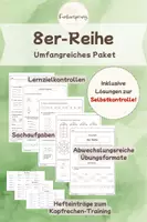 Vorschau - Unterrichtsreihen - 8er-Reihe Komplettpaket | Fokusheft, Arbeitsblätter & Lösungen | Einmaleins Grundschule - Deckblatt