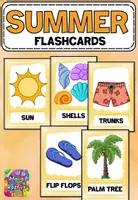 Vorschau - Spiele - Summer Flashcards – 35 Bright & Fun Vocabulary Cards! ☀️🌴🍦 - Deckblatt