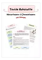 Vorschau - Arbeitsblätter - Textile Rohstoffe – Naturfasern und Chemiefasern (inkl. Lösungen) - Deckblatt