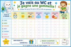 Aperçu - Feuilles d'exercices - Je Gagne des gommettes quand je vais au WC - Page de couverture