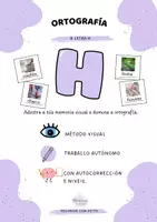 Vista previa - Hojas de trabajo - Ortografía para traballar a memoria visual: a letra H. Galego. - Portada