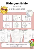 Vorschau - Arbeitsblätter - Bildergeschichte: "Die Rettung der Biene" (Schreiben üben im Frühling/Sommer) Klasse 2, 3, 4 - Deckblatt