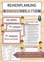 Vorschau - Unterrichtsreihen - Materialpaket: Kommunikation - Unterrichtsreihe, UB-Stunde und Material - Deckblatt
