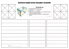Vorschau - Arbeitsblätter - Kantenmodell - Quader - Seite 1