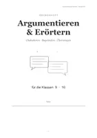 Vorschau - Unterrichtsreihen - Argumentieren & Erörtern – Übungsheft Klasse 9/10 | Sachtextanalyse · Lineare & Dialektische Erörterung | Differenziert mit Lösungen - Seite 1