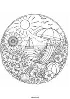 Vorschau - Arbeitsblätter - Ausmalbilder Sommer- Mandalas (für jung und jünger) - Seite 1