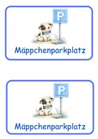 Vorschau - Bildkarten - Kuhklasse: Mäppchenparkplatz für den Tisch Schulanfang - Seite 2