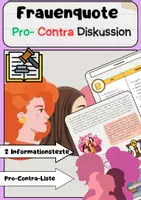 Vorschau - Arbeitsblätter - Frauenquote Pro Contra: Mittel der Gleichberechtigung? - Deckblatt