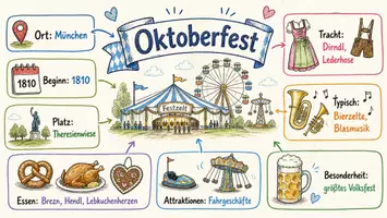 Vorschau - Arbeitsblätter - Lernposter + AB mit Fragen zum Thema "Oktoberfest" + Lösungsblatt + Mindmap + Infografik - Seite 2