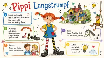 Vorschau - Arbeitsblätter - Lernposter + Arbeitsblätter zum Thema "Pipi Langstrumpf" + Lösung & MP3 + Mindmap + Infografik - Seite 2