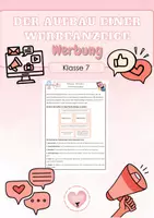 Vorschau - Arbeitsblätter - Werbung | Aufbaue einer Werbeanzeige | Analyse Werbeanzeige | Arbeitsblätter | Klasse 7 | Deutsch - Deckblatt
